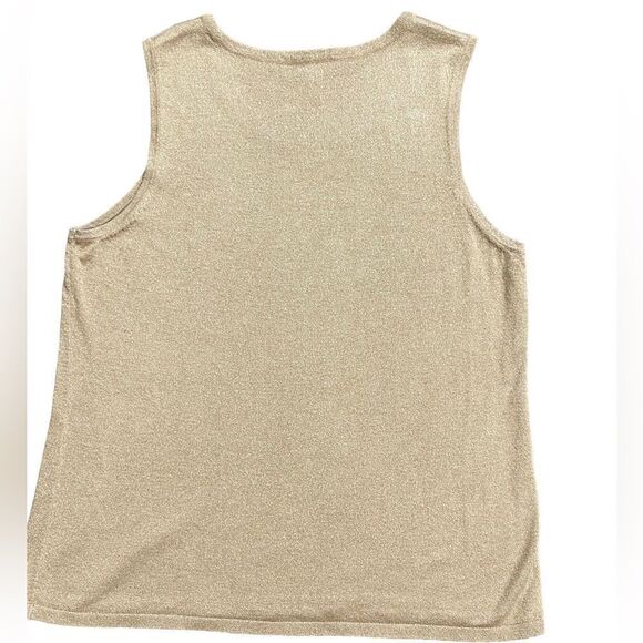 Chico’s Gold Metallic Sleeveless Sweater - Picture 4 of 4